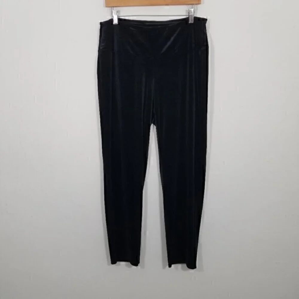 J. Jill Wearever Collection Slim Ankle Pull-On Velvet Pants Stretch Black 1X